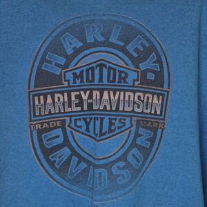 2019 Harley-Davidson Old School HD MC Lake Geneva WI T-shirt 3XL Bright Blue